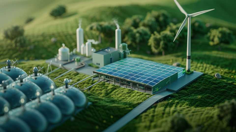 AI-generated image of a hydrogen power plant