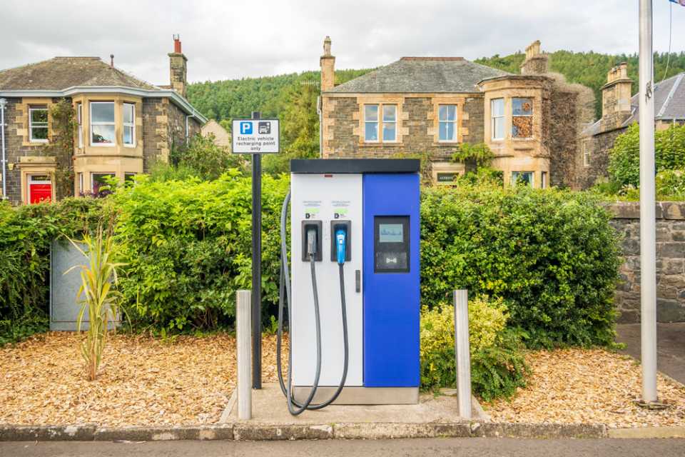 An EV chargepoint in Scotland