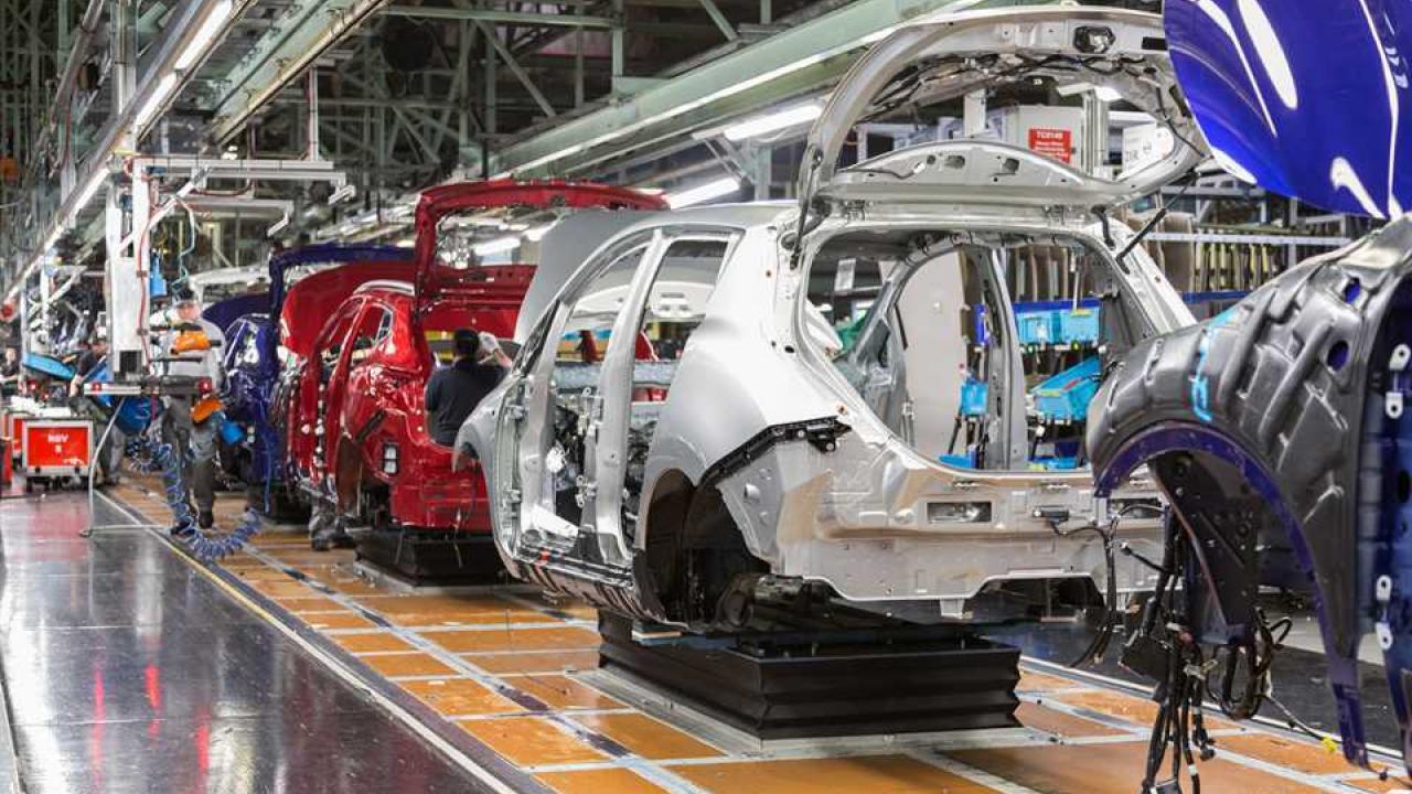 Vehicles in a factory