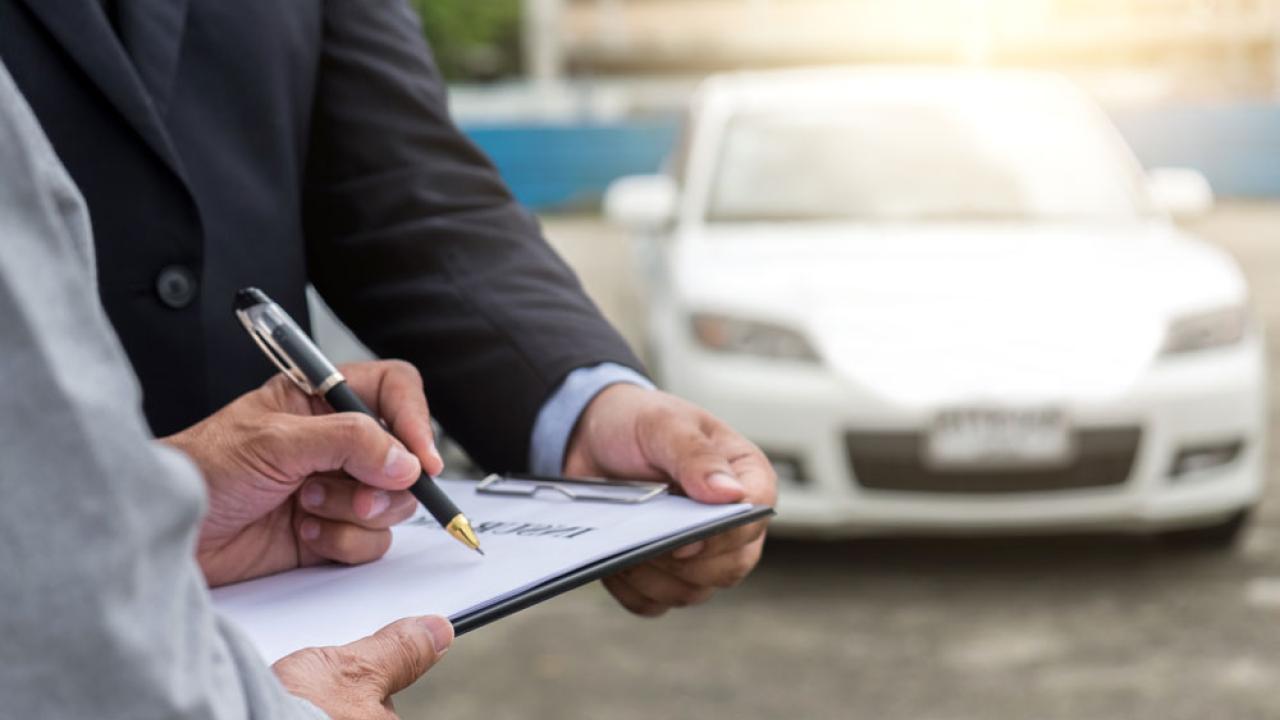 Car and clipboard
