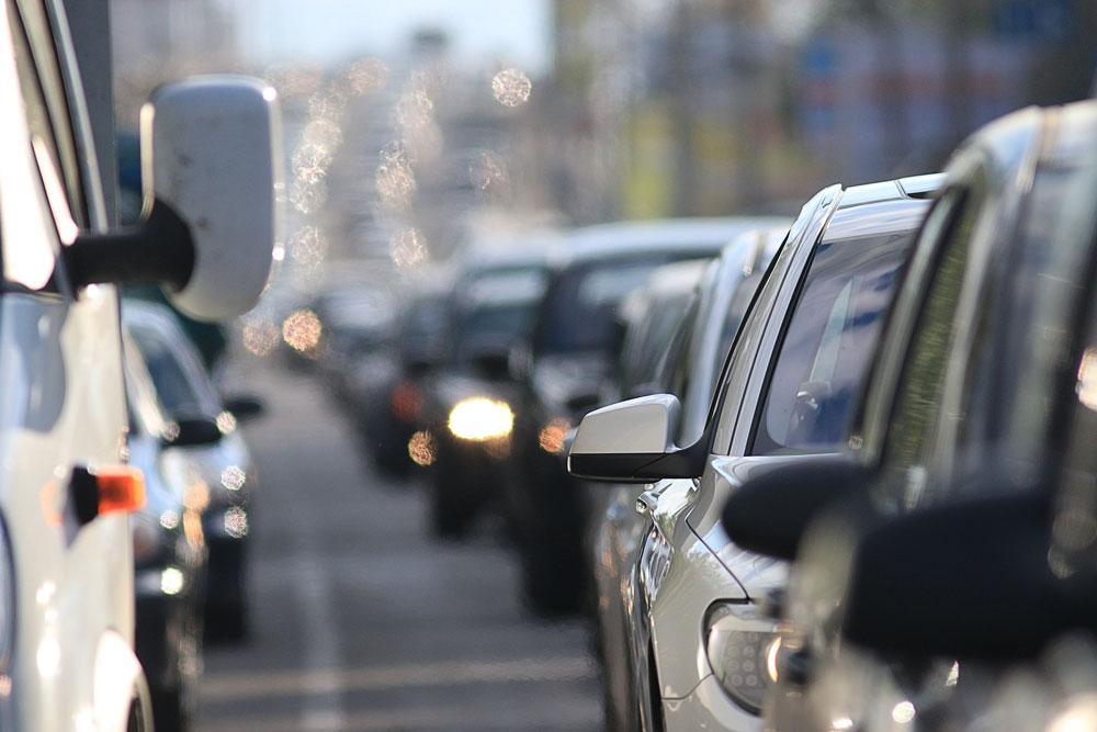 Cars in traffic