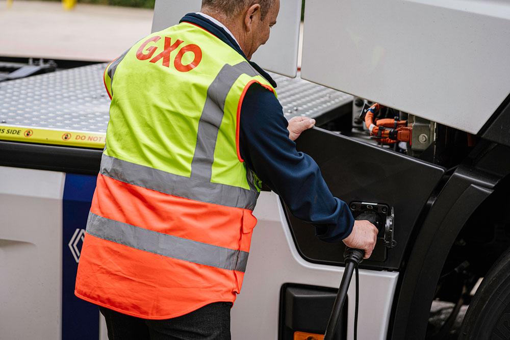 GXO employee fuelling vehicle